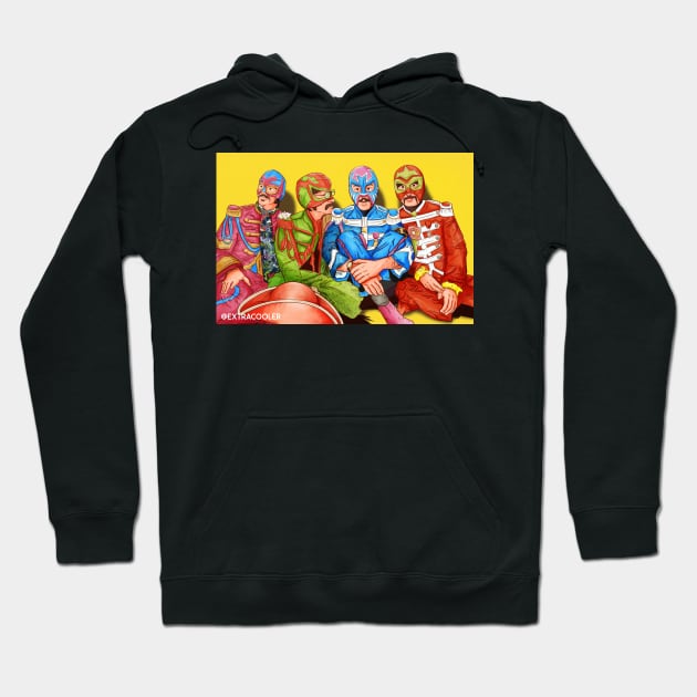 Sgt. Pepper Lucha Hearts Club Band Hoodie by ExtraCooler